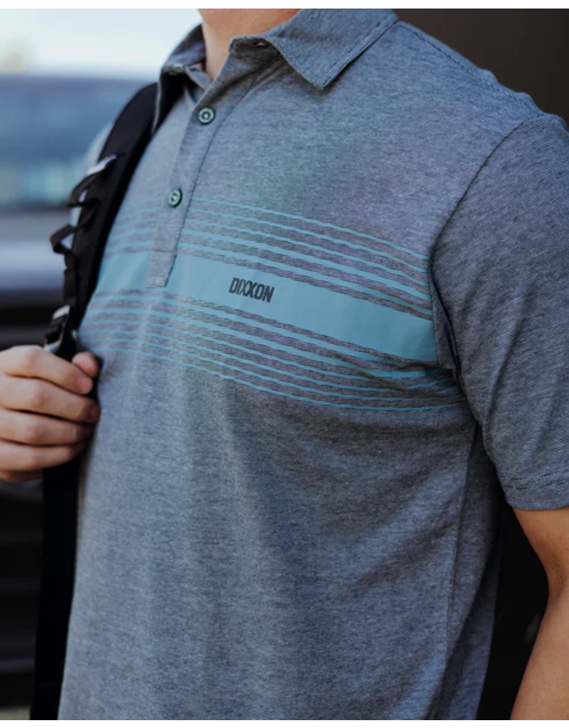 DIXXON MENS BLUE STRIPES HEATHER TEAL PREMIUM POLO (ASSORTED)