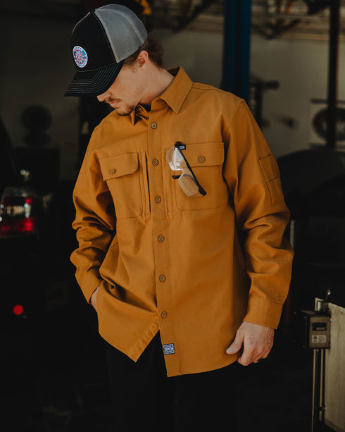 DIXXON MENS WORKSHIRT TAN - ASSORTED