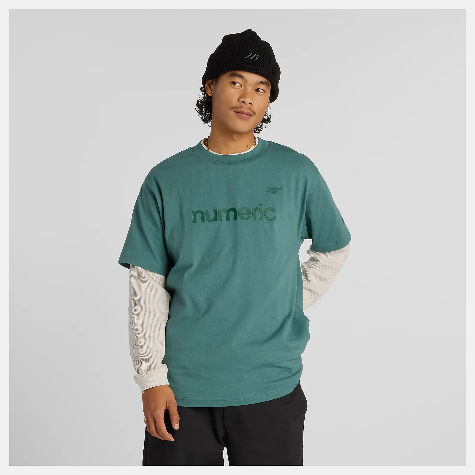 NEW BALANCE NUMERIC COTTON T-SHIRT - NEW SPRUCE