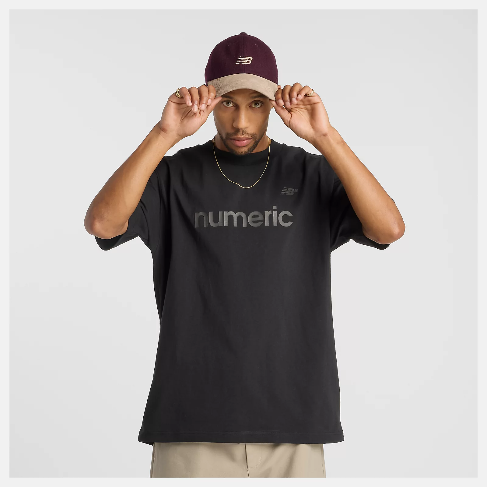 NEW BALANCE NUMERIC COTTON T-SHIRT - BLACK