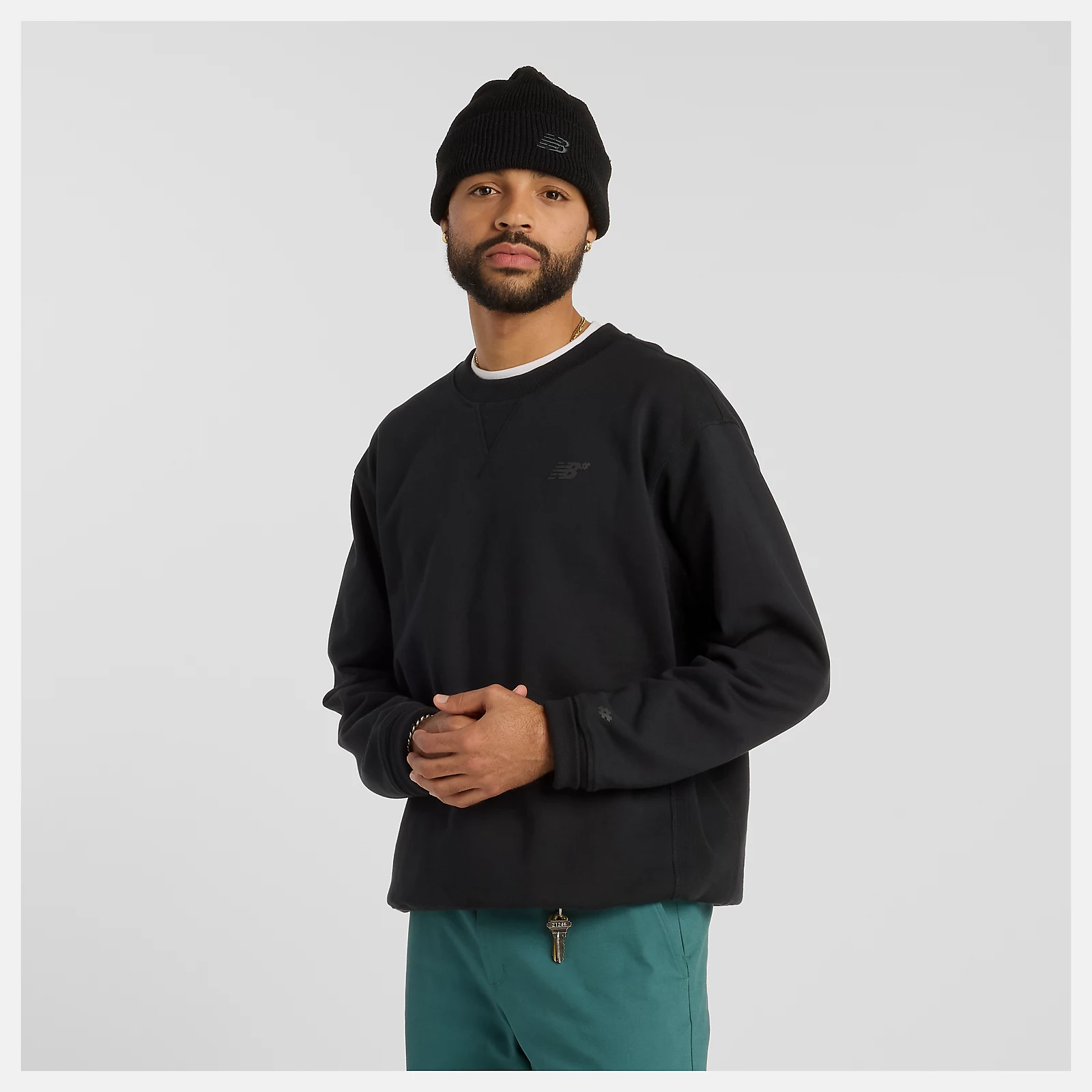 NEW BALANCE NUMERIC FRENCH TERRY CREW - BLACK