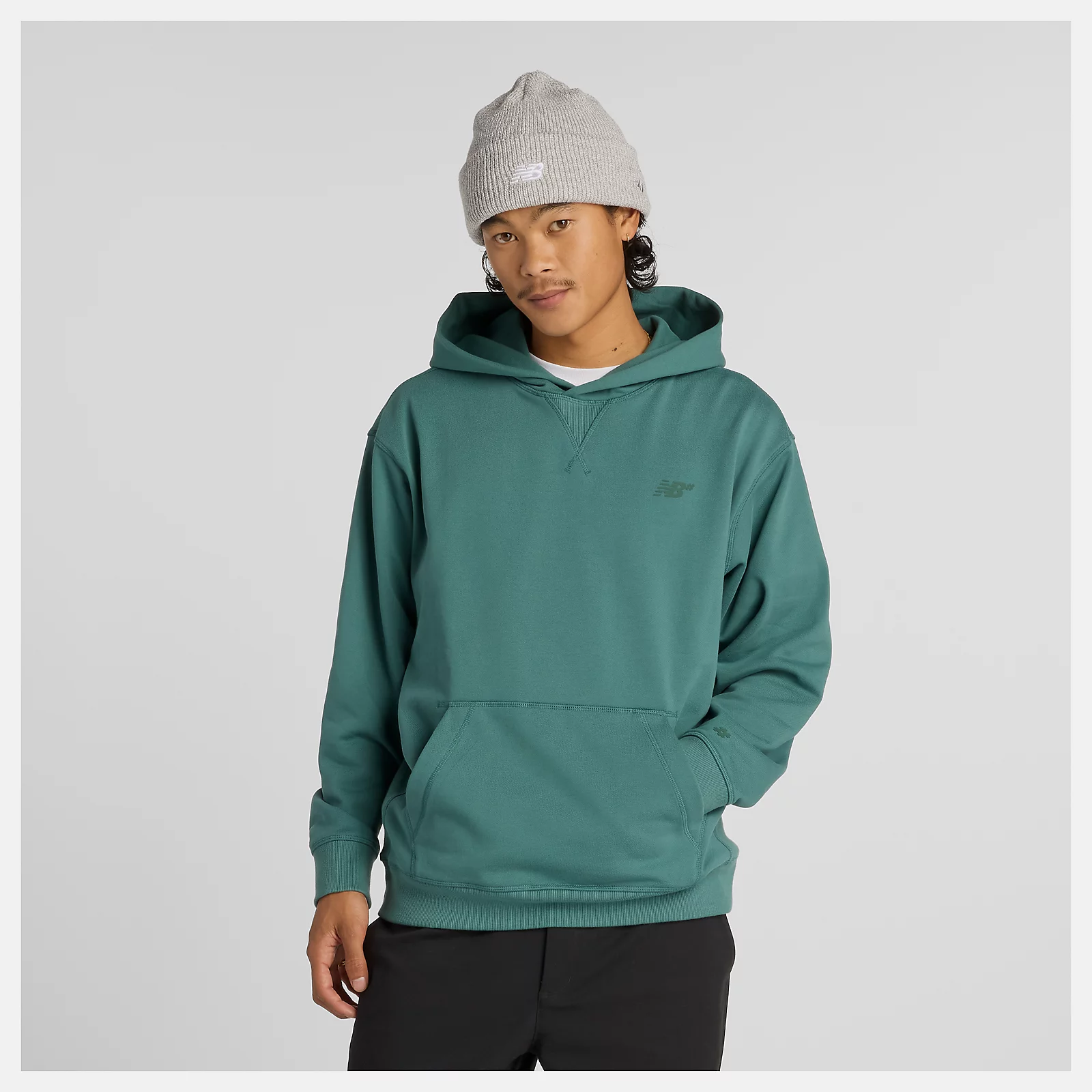 NEW BALANCE NUMERIC FRENCH TERRY HOODIE - NEW SPRUCE