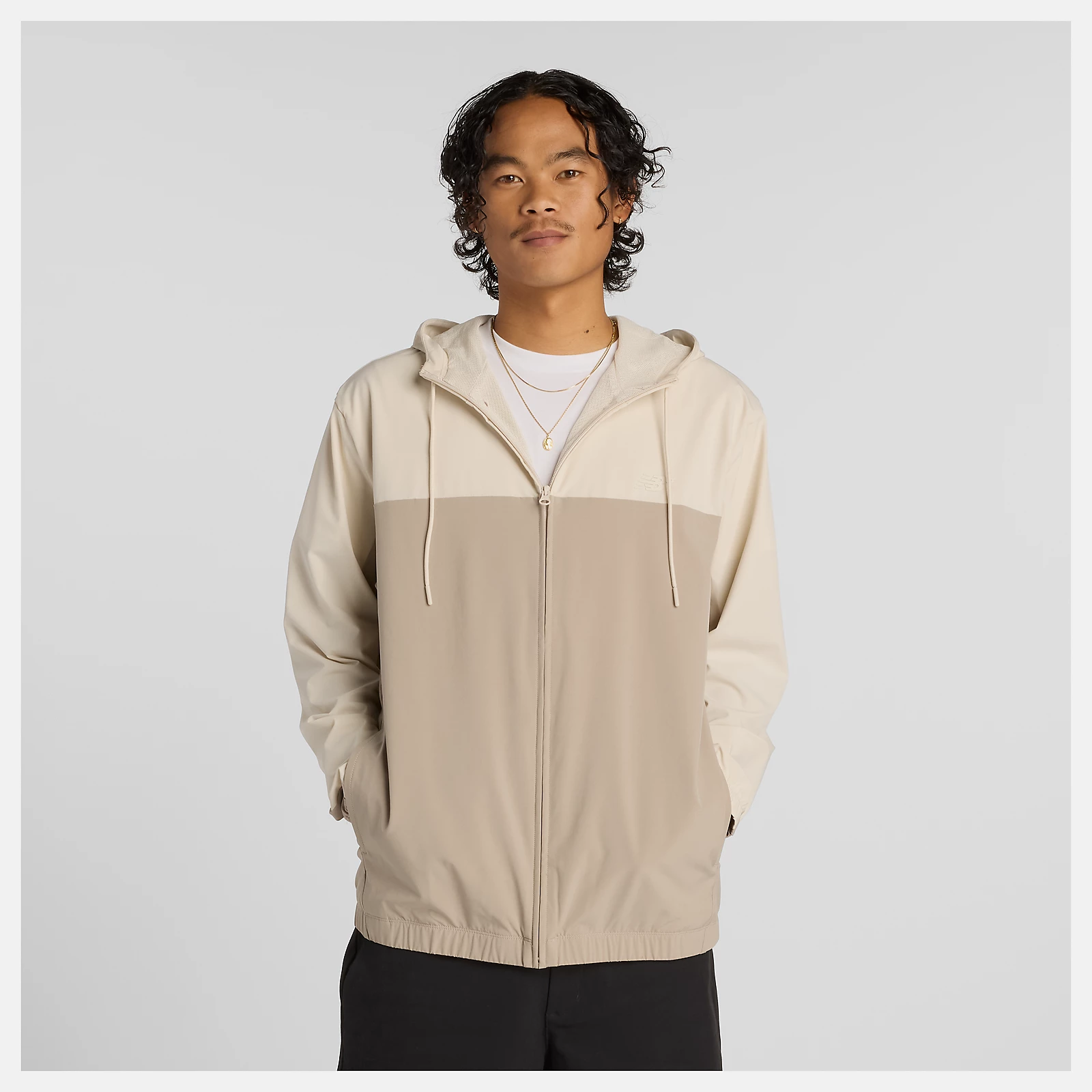 NEW BALANCE NUMERIC WOVEN FULL-ZIP JACKET - ARID STONE