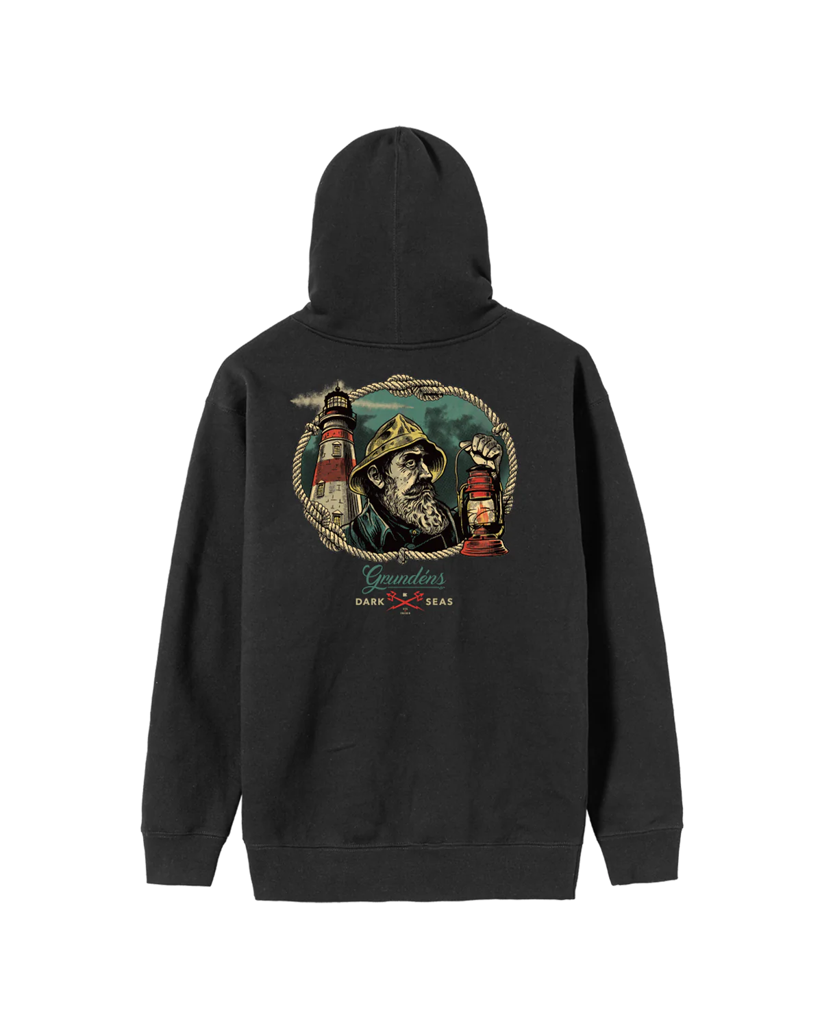 DARK SEAS WATCHMAN PULLOVER FLEECE - BLACK