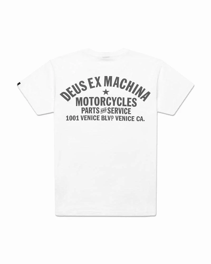 DEUS EX MACHINA VENICE ADDRESS TEE - WHITE