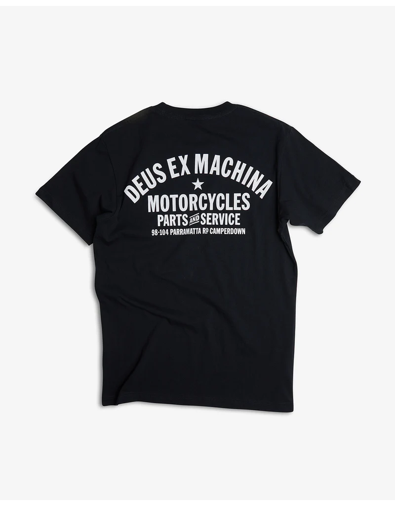 DEUS EX MACHINA CAMPERDOWN ADDRESS TEE (BLACK)