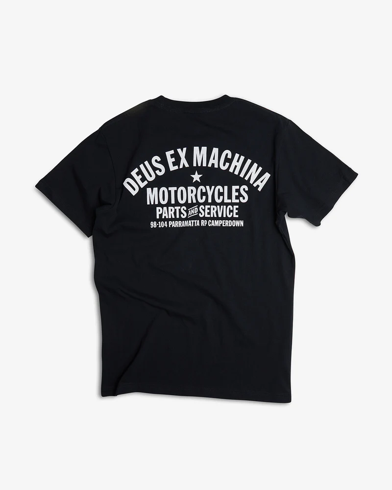 DEUS EX MACHINA CAMPERDOWN ADDRESS TEE - BLACK