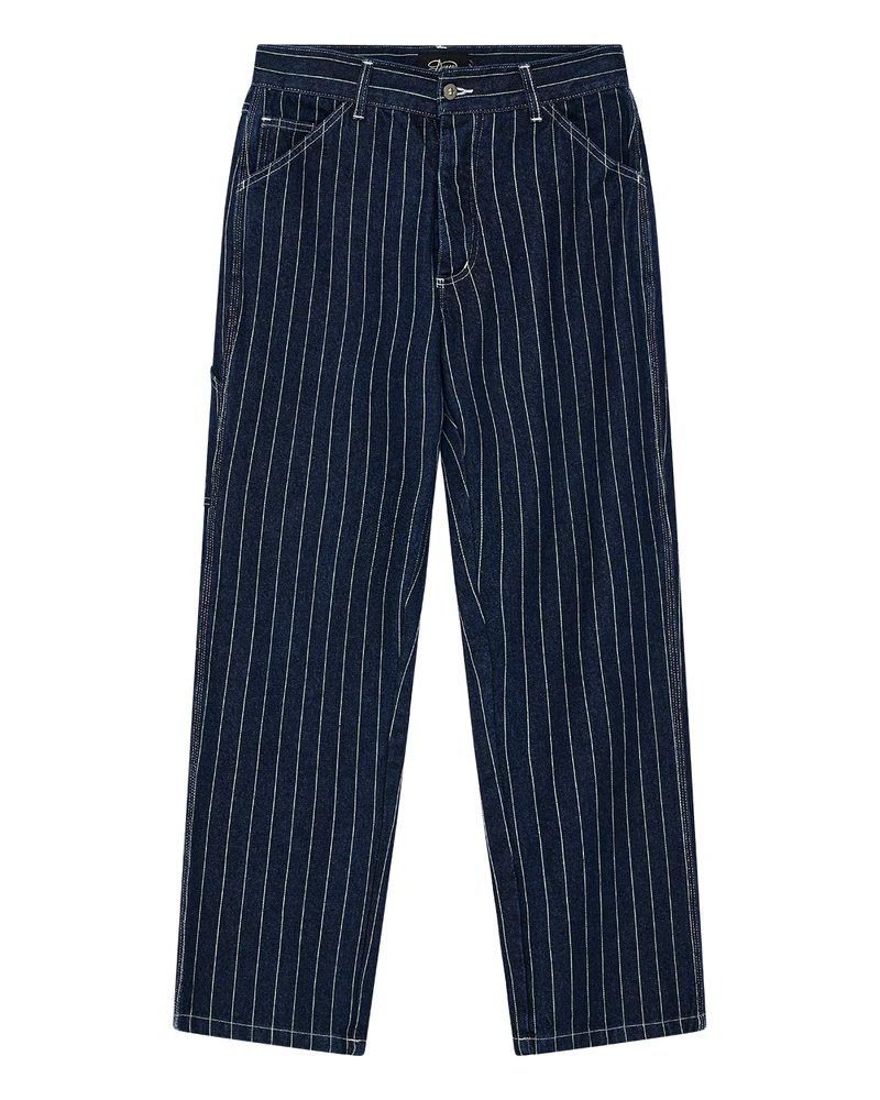 DEUS EX MACHINA DALLAS STRIPE WORK PANT - INDIGO