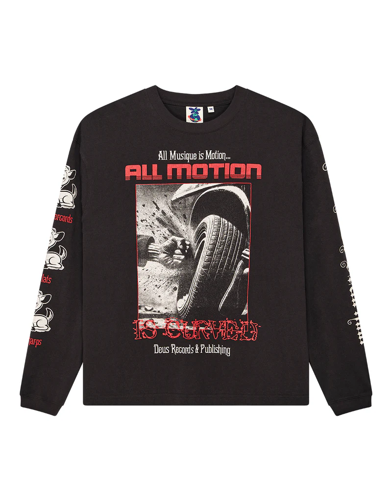 DEUS EX MACHINA DANCING GHOST LONGSLEEVE TEE (ANTHRACITE)
