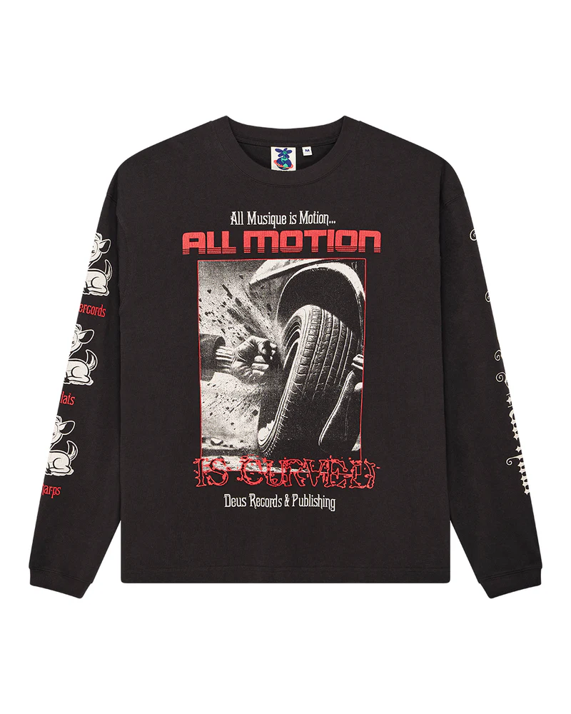 DEUS EX MACHINA DANCING GHOST LONGSLEEVE TEE - ANTHRACITE