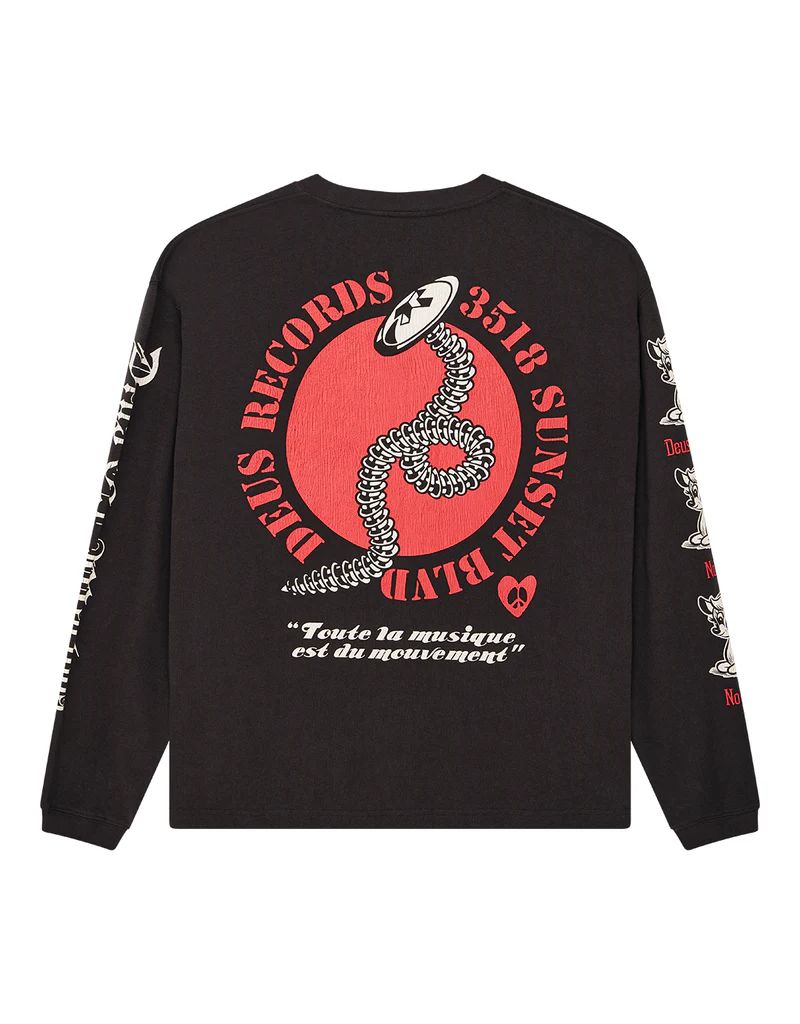 DEUS EX MACHINA DANCING GHOST LONGSLEEVE TEE (ANTHRACITE)