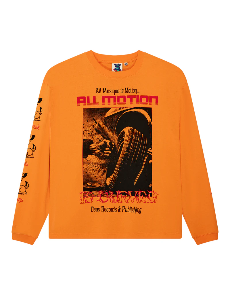 DEUS EX MACHINA DANCING GHOST LONGSLEEVE TEE (PERSIMMON ORANGE)