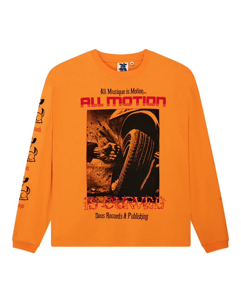 DEUS EX MACHINA DANCING GHOST LONGSLEEVE TEE - PERSIMMON ORANGE
