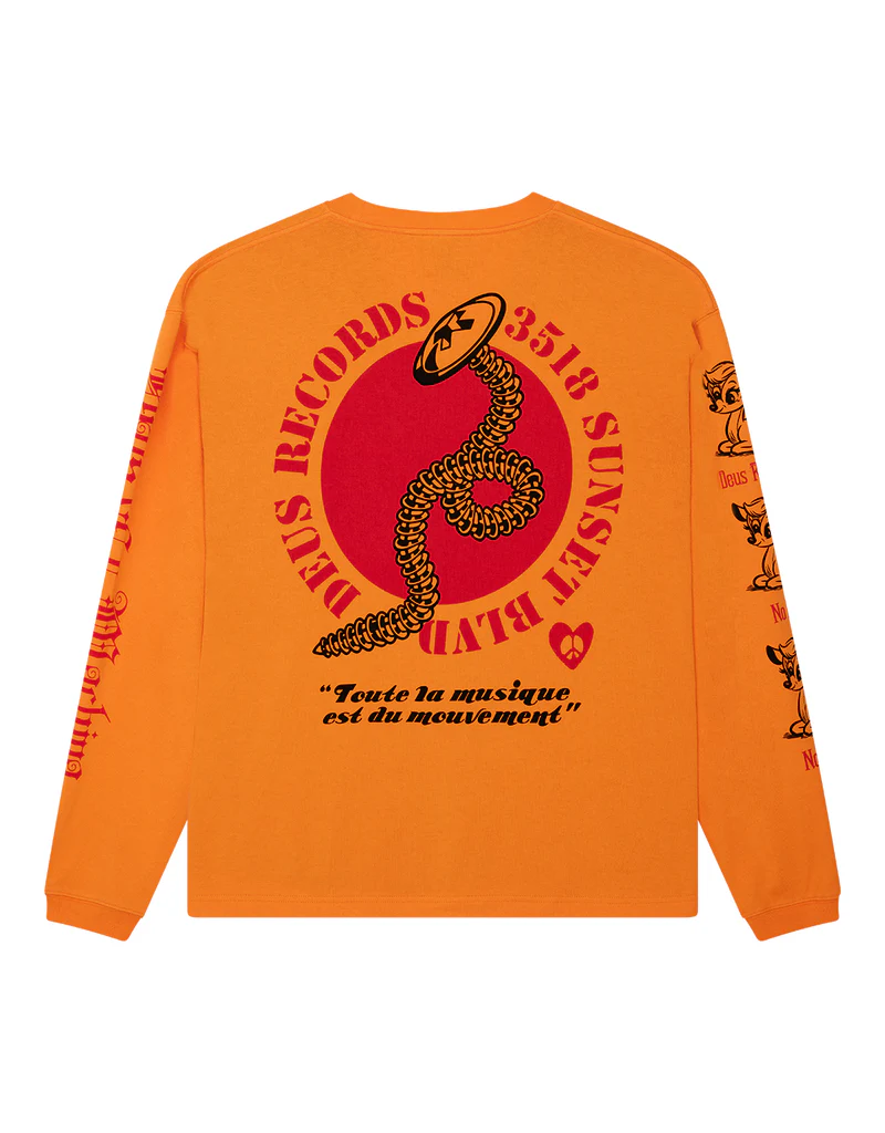 DEUS EX MACHINA DANCING GHOST LONGSLEEVE TEE (PERSIMMON ORANGE)