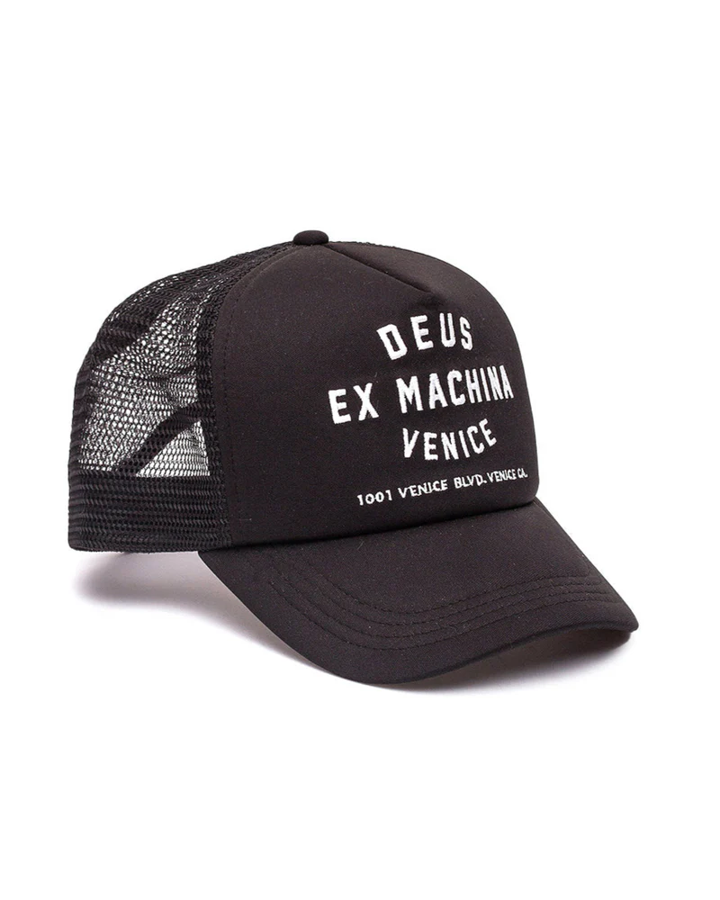 DEUS EX MACHINA VENICE ADDRESS TRUCKER - BLACK