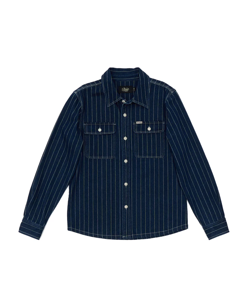 DEUS EX MACHINA VACAY STRIPE DENIM SHIRT - INDIGO
