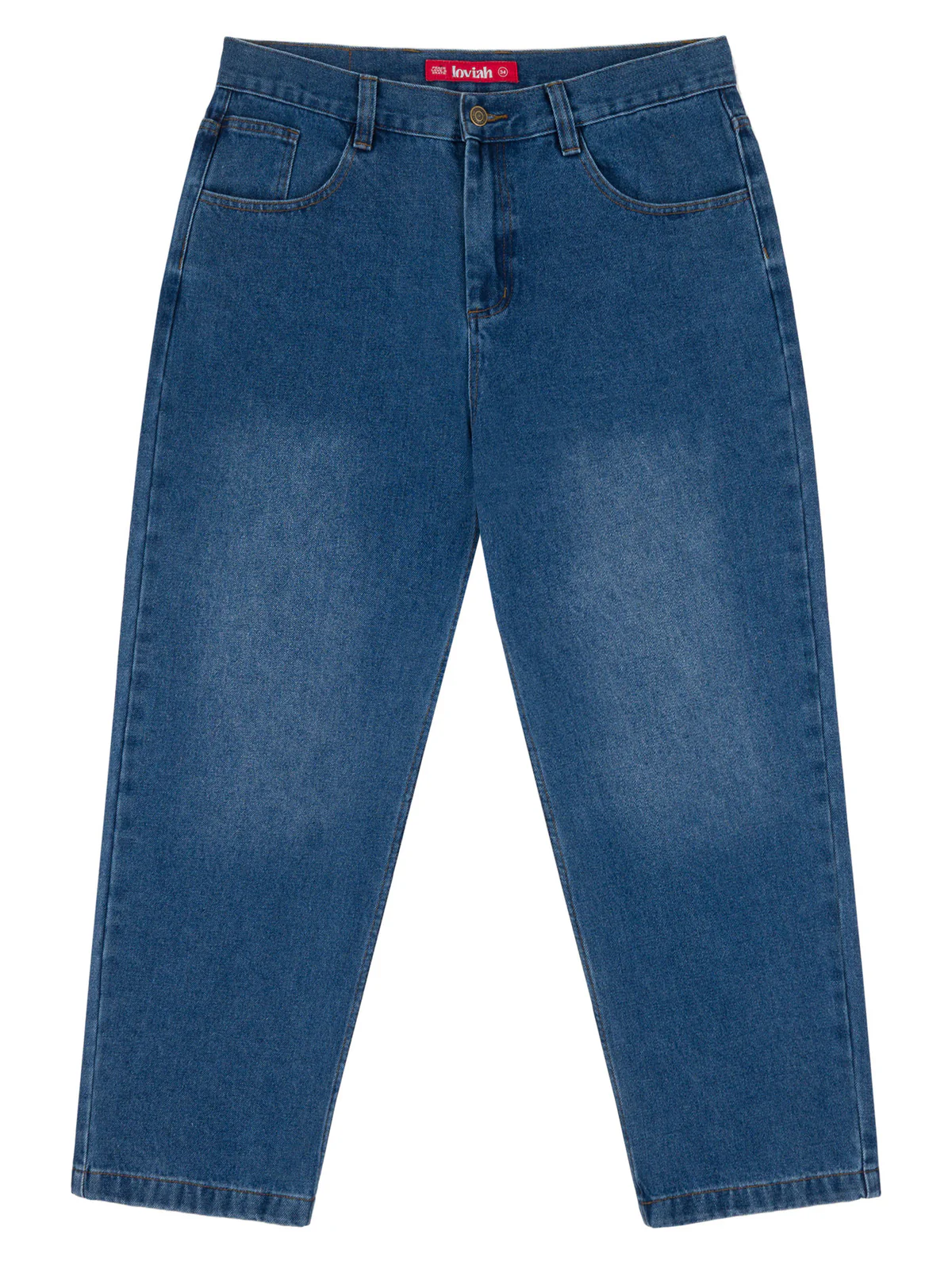 LOVIAH OG SAND BLASTED 5 POCKET DENIM - INDIGO MEDIUM WASH