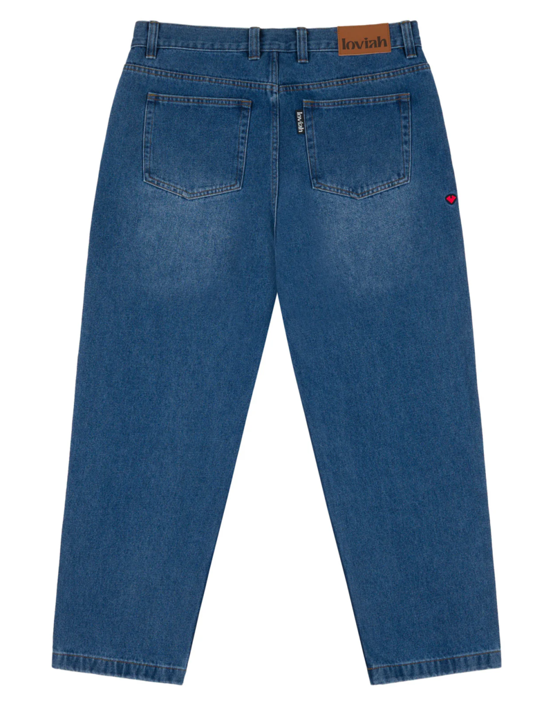 LOVIAH OG SAND BLASTED 5 POCKET DENIM (INDIGO MEDIUM WASH)
