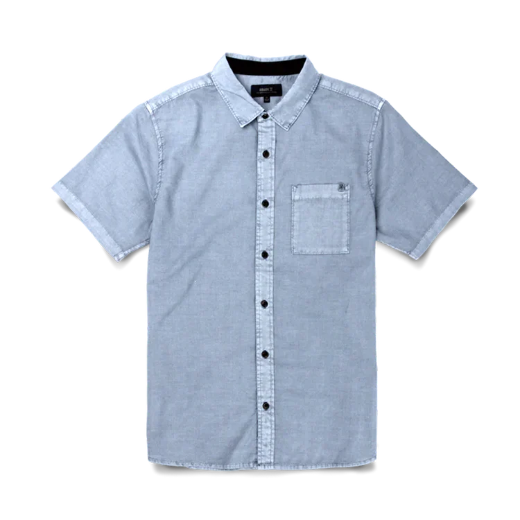 ROARK MADE TO FADE WASHED S/S WOVEN SHIRT - SLATE