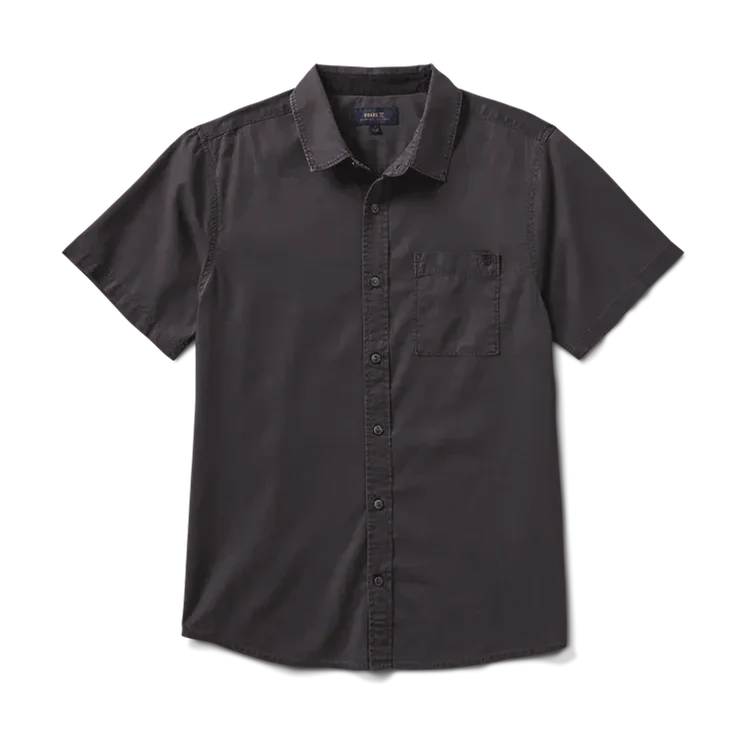 ROARK MADE TO FADE WASHED S/S WOVEN SHIRT - CHARCOAL