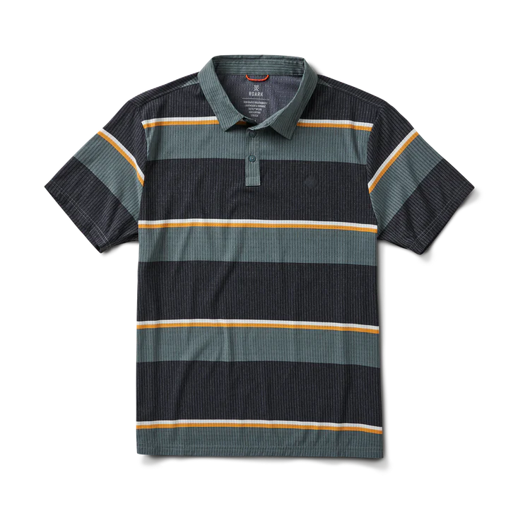 ROARK BLESS UP POLO - FOREST STRIPE