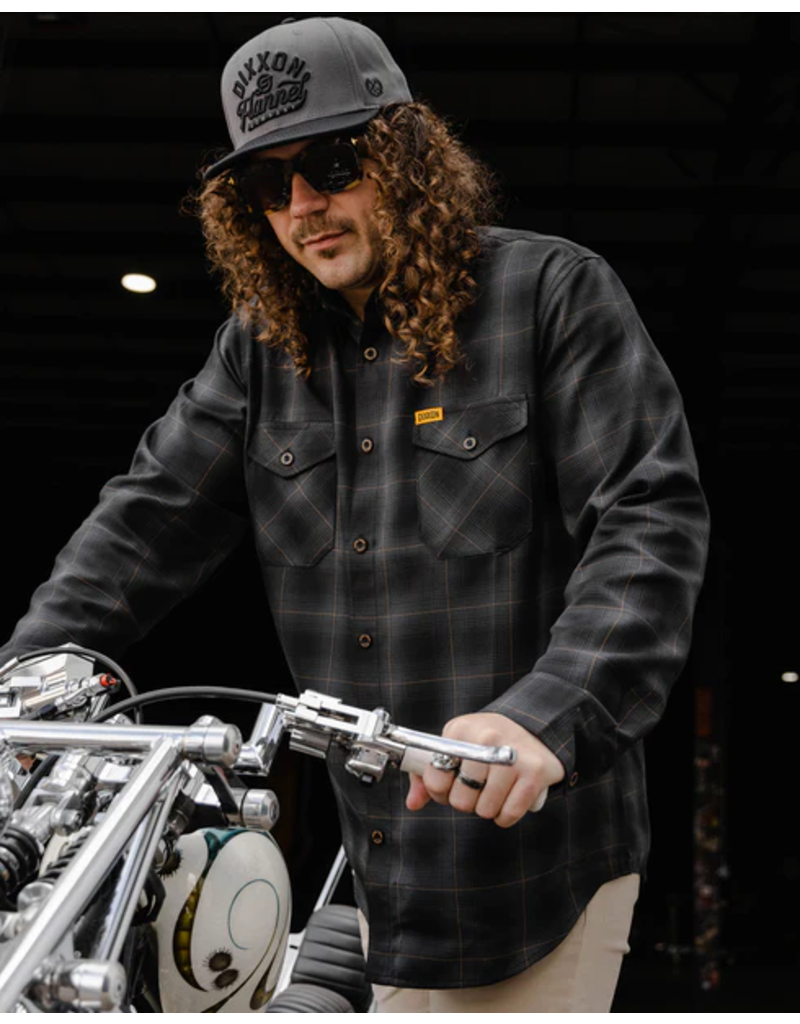 DIXXON MENS MAMA TRIED FLANNEL (BLACK/GREY/GOLD)