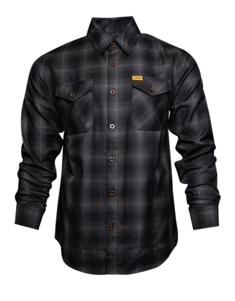 DIXXON MENS MAMA TRIED FLANNEL (BLACK/GREY/GOLD)