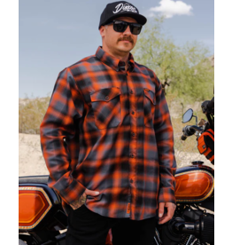 DIXXON MENS SOUND OF FREEDOM FLANNEL - ORANGE/GREY