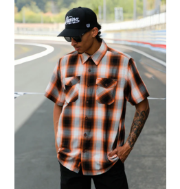 DIXXON MENS FUEL S/S BAMBOO SHIRT - BLACK/GREY/ORANGE/WHITE