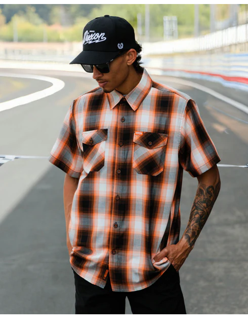 DIXXON MENS FUEL S/S BAMBOO SHIRT (BLACK/GREY/ORANGE/WHITE)