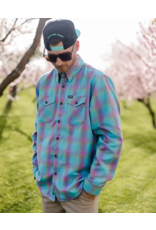 DIXXON MENS THE RISEN FLANNEL (AQUA/PURPLE/LIME)
