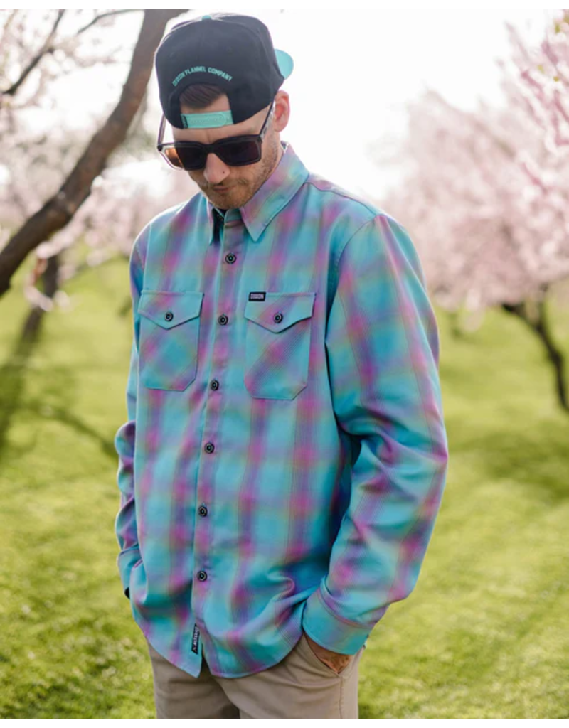 DIXXON MENS THE RISEN FLANNEL (AQUA/PURPLE/LIME)