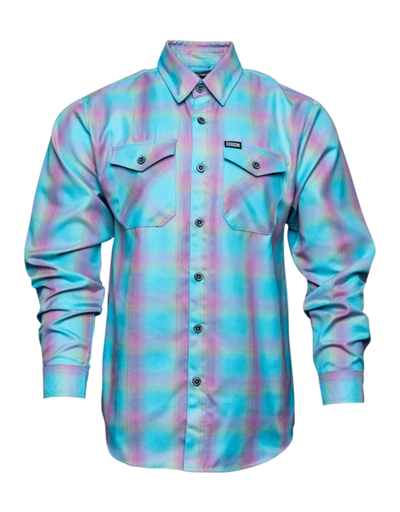 DIXXON MENS THE RISEN FLANNEL (AQUA/PURPLE/LIME)