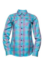 DIXXON WOMENS THE RISEN FLANNEL (AQUA/PURPLE/LIME)