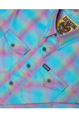 DIXXON WOMENS THE RISEN FLANNEL (AQUA/PURPLE/LIME)