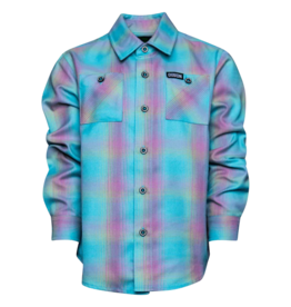 DIXXON YOUTH THE RISEN FLANNEL - AQUA/PURPLE/LIME