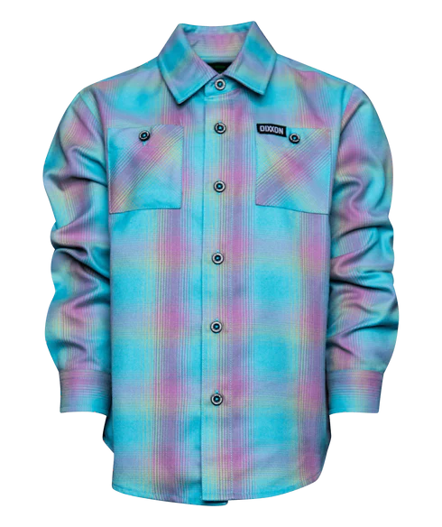 DIXXON YOUTH THE RISEN FLANNEL - AQUA/PURPLE/LIME