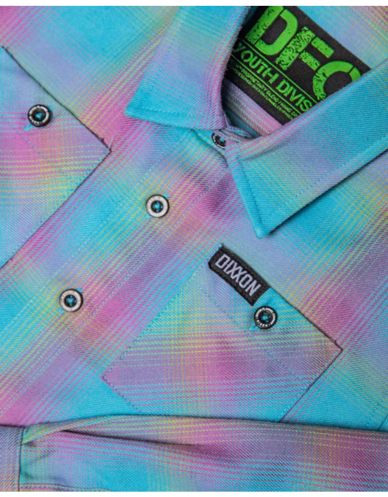 DIXXON YOUTH THE RISEN FLANNEL (AQUA/PURPLE/LIME)