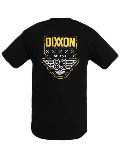 DIXXON STURGIS 83 WINGS TEE - BLACK
