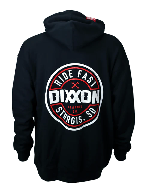 DIXXON STURGIS RIDE FAST CORPO ZIP HOOD - BLACK