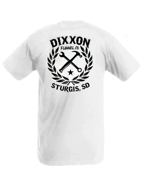DIXXON STURGIS SKETCHY CREST TEE - WHITE
