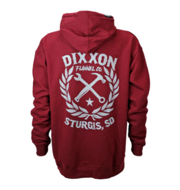 DIXXON STURGIS SKETCHY CREST ZIP HOOD - BURGUNDY
