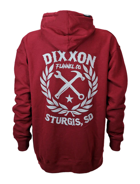 DIXXON STURGIS SKETCHY CREST ZIP HOOD - BURGUNDY