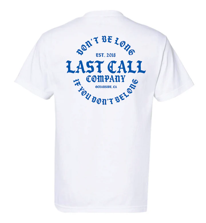 LAST CALL CO. BELONG BADGE T-SHIRT - WHITE