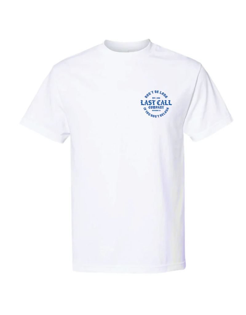 LAST CALL CO. BELONG BADGE T-SHIRT (WHITE)