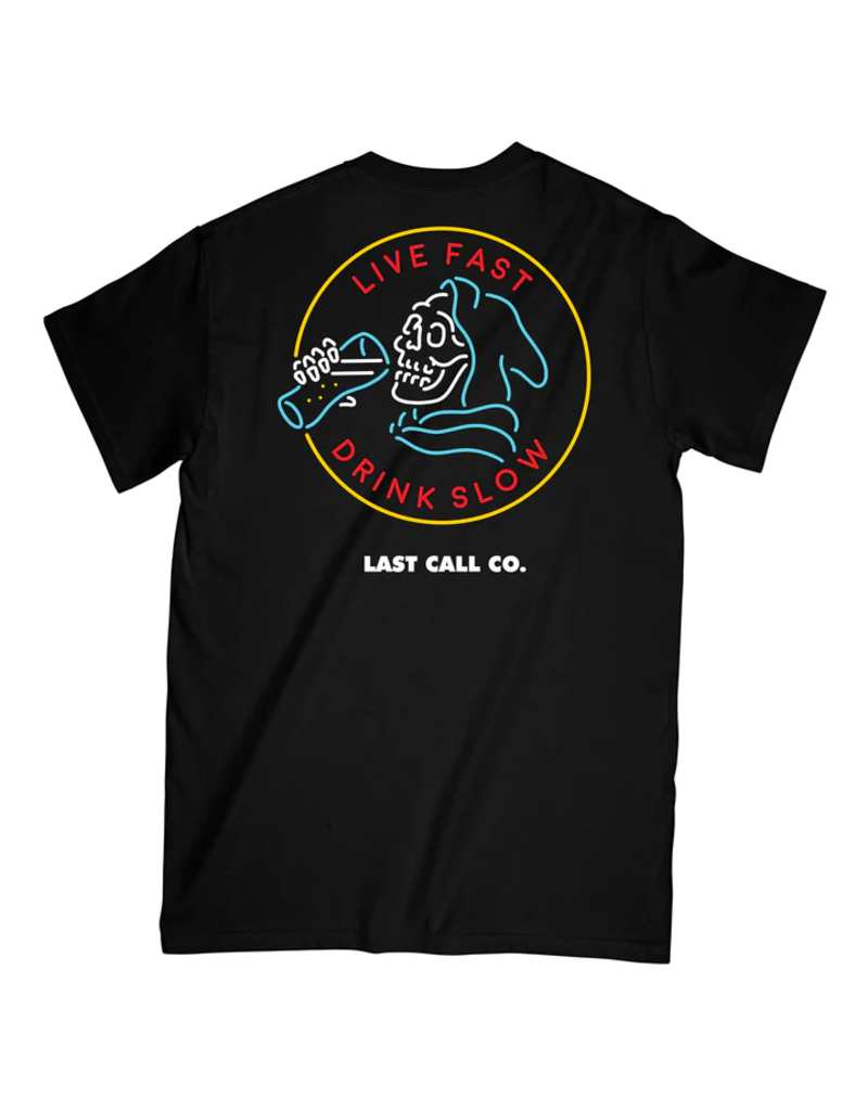 LAST CALL CO. DRINK SLOW T-SHIRT (BLACK)