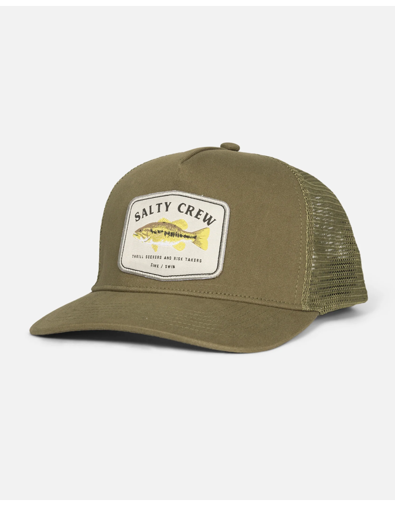 SALTY CREW BIG MOUTH TRUCKER HAT (OIL GREEN)