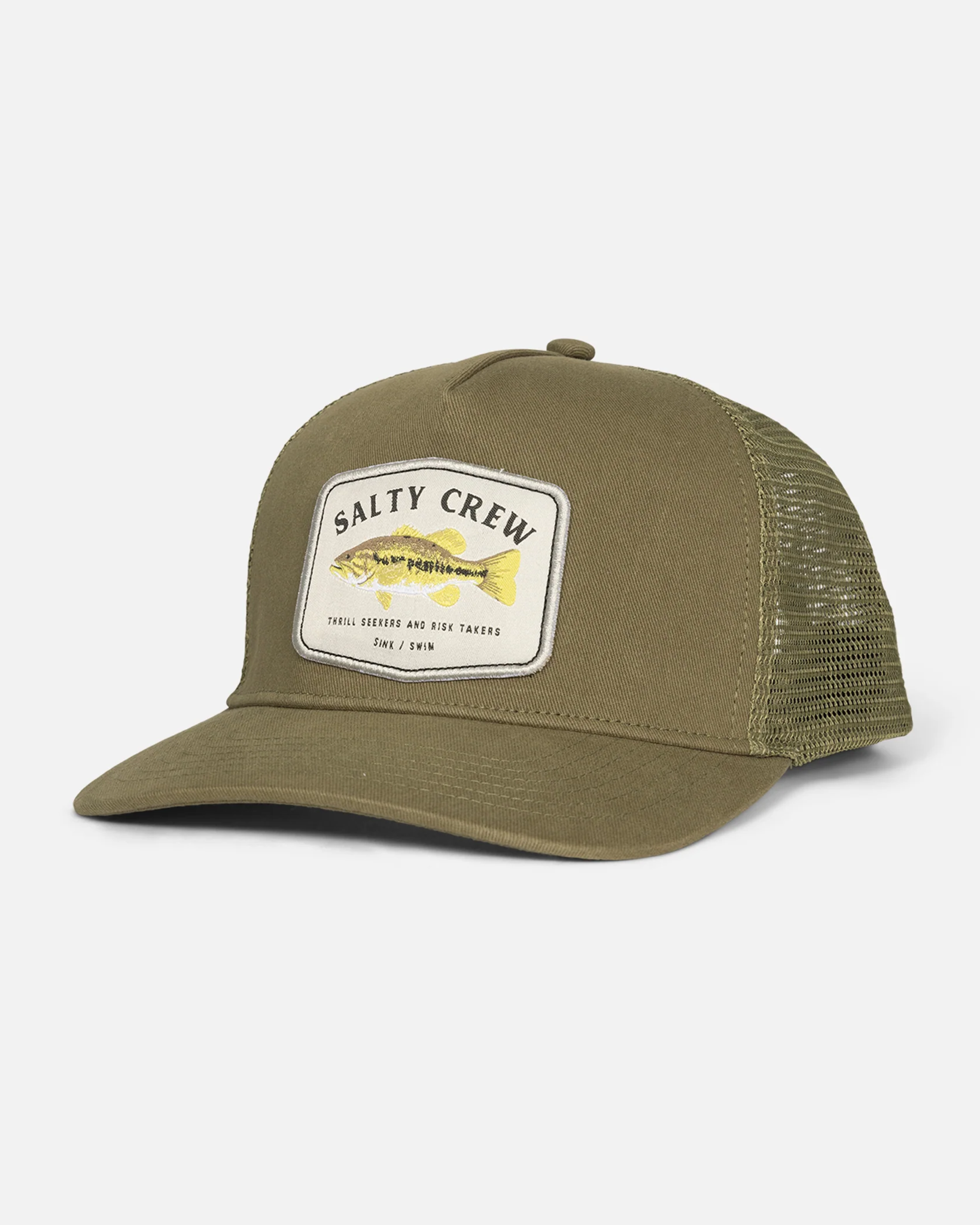 SALTY CREW BIG MOUTH TRUCKER HAT - OIL GREEN