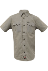 DIXXON MENS WORKFORCE S/S SHIRT (BROWN/WHITE STRIPED)