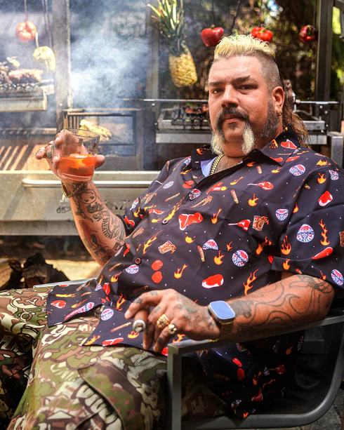 DIXXON MENS DARKSIDE OF THE GRILL S/S PARTY SHIRT - ASSORTED